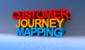 Customer journey mapping on blue
