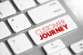 Customer Journey - visual representation of a customer`s experience with a company, text button on keyboard