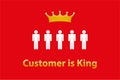 customer is king on red