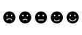 Customer level satisfaction emoticon icon vector. Five facial expression of feedback sign symbol