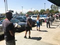 Customer Lines Outside Whole Foods During Covid Corona Virus Epidemic