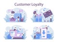 Customer loyalty concept set. Marketing program development