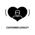 customer loyalty icon, black vector sign with editable strokes, concept illustration Royalty Free Stock Photo