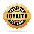 Customer loyalty program gold vector icon Royalty Free Stock Photo