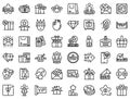 Customer loyalty program icons set outline vector. Member reward