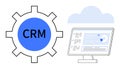 CRM Software Integration with Cloud Computing and Data Management Tools Royalty Free Stock Photo