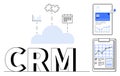 Cloud-Based CRM System with Data Visualizations, Analytics, and Integration Components for Business Solutions Royalty Free Stock Photo