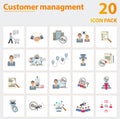 Customer Management icon set. Collection of simple elements such as the consumer behavior, business relation, campaign
