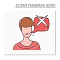 Customer negative feedback color icon Royalty Free Stock Photo