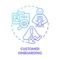 Customer onboarding blue gradient concept icon