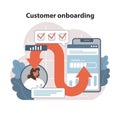 Customer onboarding concept. Efficient digital process guiding a new user through initial setup.