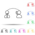 Customer and operator dialogue multi color set icon. Simple thin line, outline of telecommunication icons for ui and ux, website