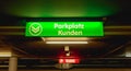 Customer parking german bright green sign Royalty Free Stock Photo