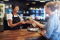 Customer paying with a credit card Royalty Free Stock Photo