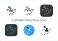 Customer predictions icons set Royalty Free Stock Photo