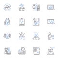 Customer profiling line icons collection. Demographics, Psychographics, Behavior, Preferences, Insights, Segmentation
