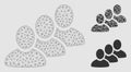 Customer Queue Vector Mesh Network Model and Triangle Mosaic Icon Royalty Free Stock Photo