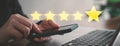 Customer rate their satisfaction ranking for experience review survey