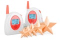 Customer rating of audio baby monitor, baby alarm. 3D rendering Royalty Free Stock Photo