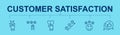 Customer Rating banner with icons for web Rating, star, favorite, result, outcome