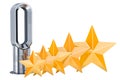 Customer rating of bladeless air fan, concept. 3D rendering Royalty Free Stock Photo