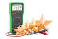 Customer rating of digital multimeter. 3D rendering Royalty Free Stock Photo