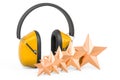 Customer rating of ear defenders. 3D rendering