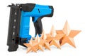 Customer rating of electric brad nailer concept. 3D rendering