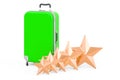 Customer rating of Hardside Luggage with Spinner Wheels and Telescoping Handle. 3D rendering