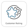 Customer Rating Line Icon.