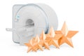 Customer rating of MRI, machine magnetic resonance imaging scanner. 3D rendering Royalty Free Stock Photo