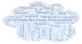Customer Relations Management word cloud, made with text only. Royalty Free Stock Photo