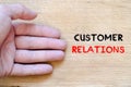 Customer relations text concept