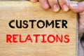 Customer relations text concept