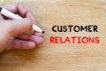 Customer relations text concept