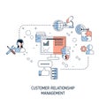 Customer relationship management vector concept Royalty Free Stock Photo