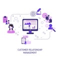 Customer relationship management vector concept Royalty Free Stock Photo