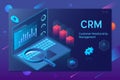 Customer relationship management CRM concept. CRM concept design with vector elements.