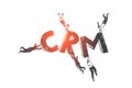 Customer, relationship, management, CRM concept sketch. Hand drawn isolated vector illustration Royalty Free Stock Photo