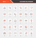 Customer Relationship Management Flat Line Icons