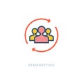 Customer remarketing icon. Vector research remarketing concept