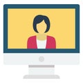 Customer representative, customer service Color Isolated Vector icon which can be easily modified