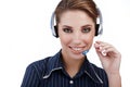 Customer Representative girl with headset Royalty Free Stock Photo