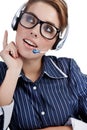 Customer Representative girl with headset Royalty Free Stock Photo
