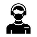 Customer Representative Wearing mask Vector Icon which can easily modify or edit