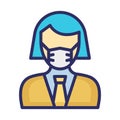 Customer Representative Wearing mask Vector Icon which can easily modify or edit