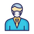 Customer Representative Wearing mask Vector Icon which can easily modify or edit