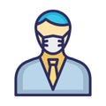 Customer Representative Wearing mask Vector Icon which can easily modify or edit