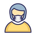 Customer Representative Wearing mask Vector Icon which can easily modify or edit