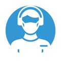 Customer Representative Wearing mask Vector Icon which can easily modify or edit